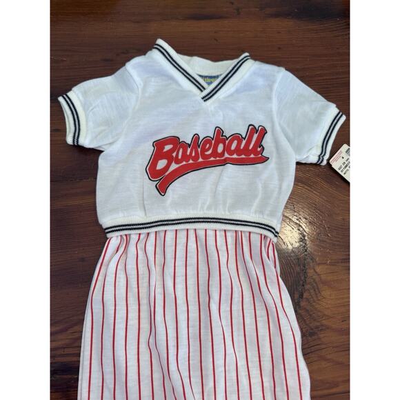 Vintage Little Me Baby Baseball Footed One Piece Outfit Size 6 Months NWT - Picture 2 of 10